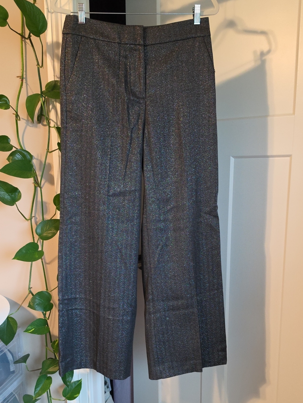 🆕️ LOFT Metallic Wide-Leg Pants in Dark Gray
